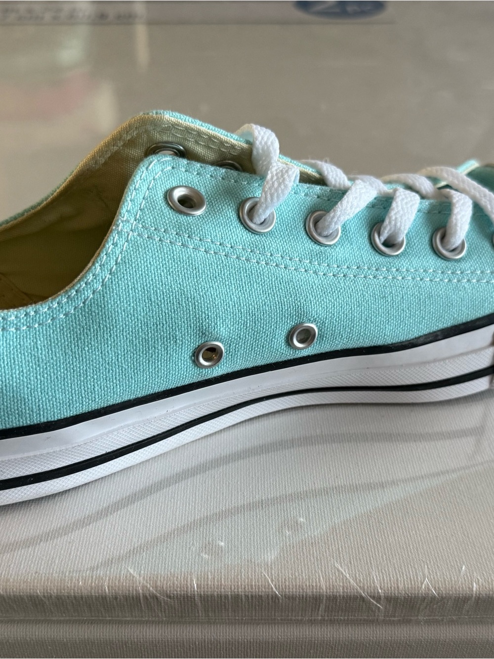 AMPUTEE-ONE LEFT SHOE- Converse Low-Top Canvas Sneakers in Mint Teal - Picture 2 of 2